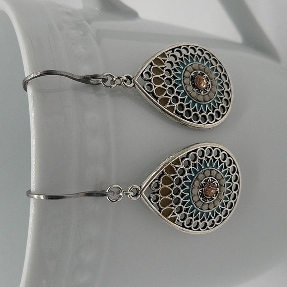 1575- Handmade Bohemian Teardrops Earrings NWT - Picture 1 of 6